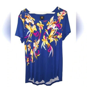 Women's JM Collection Short Sleeve Floral Top